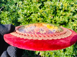CUADRO VINTAGE OVALADO CON FLORES SECAS
