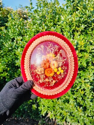 CUADRO VINTAGE OVALADO CON FLORES SECAS