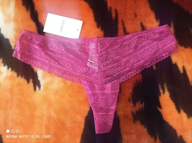 Braguitas Tanga Oysho Talla L Rosa