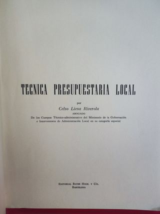 Técnica Presupuestaria Local Celso Liesa Riverola