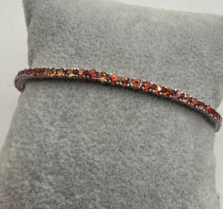 Pulsera riviere de oro de 18 kt con zafiros 