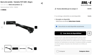 Barra de sonido Yamaha YHT S401 con altavoces 5.1