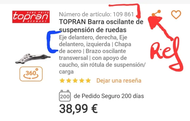 Trapecio y rotula seat ibiza