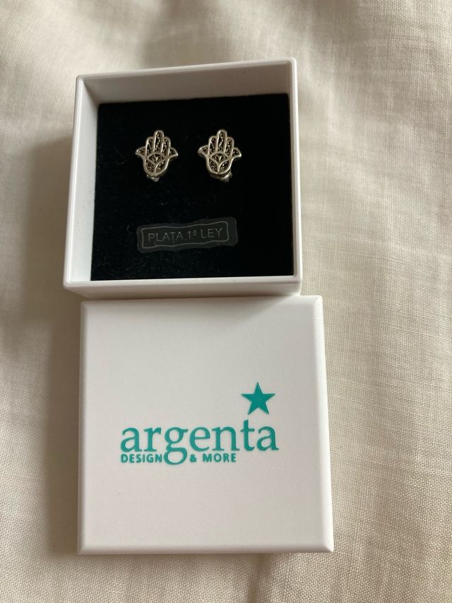 Pendientes de plata mano de Fátima