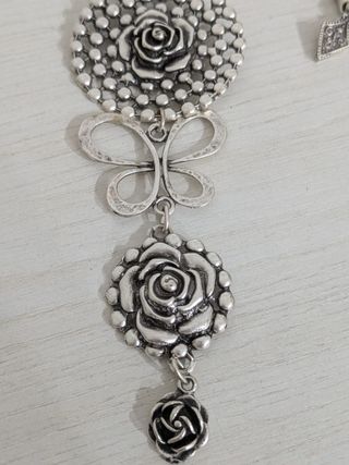 Collana etnica in leghe di metallo placcata argent