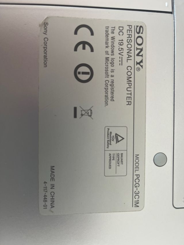 Portatil Sony waio blanco