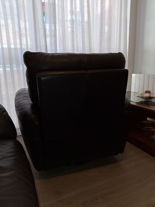 Sillón Butaca de piel marrón