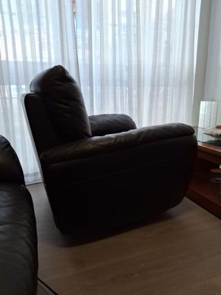 Sillón Butaca de piel marrón