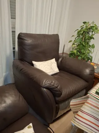 Sillón Butaca de piel marrón