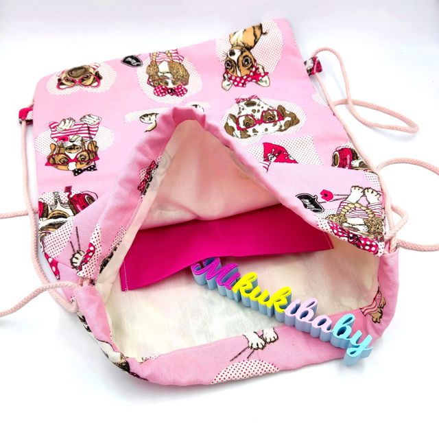 ¡Nuevo! Mochila de Cuerdas Perritos Rosa