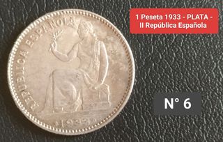 1 Peseta PLATA - 1933 - II República 