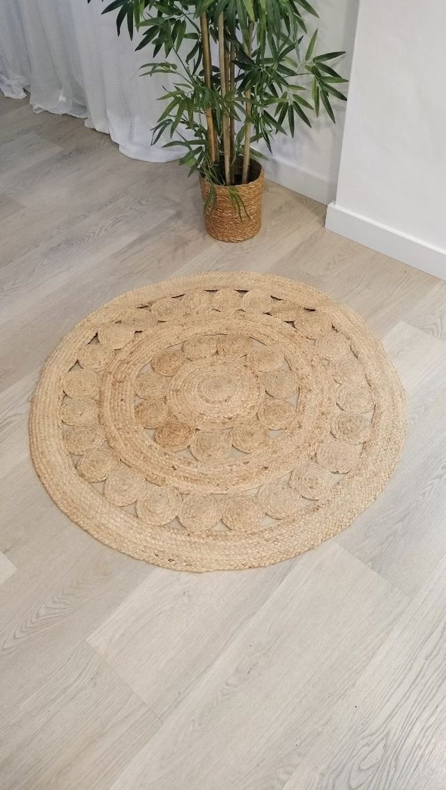 Tapete Redondo de Juta Natural
