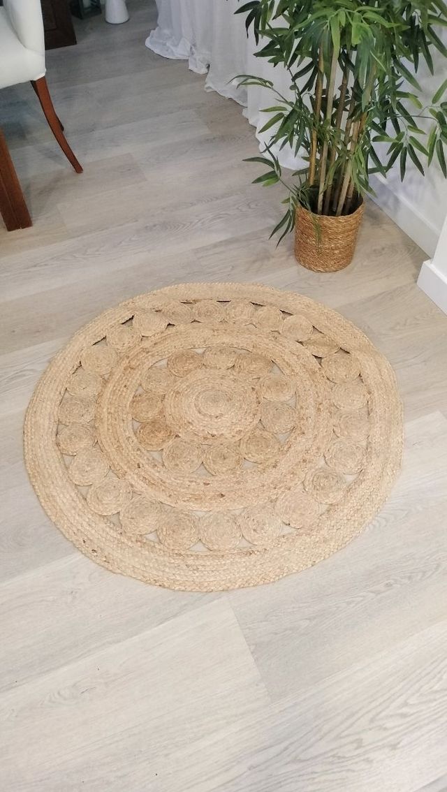 Tapete Redondo de Juta Natural