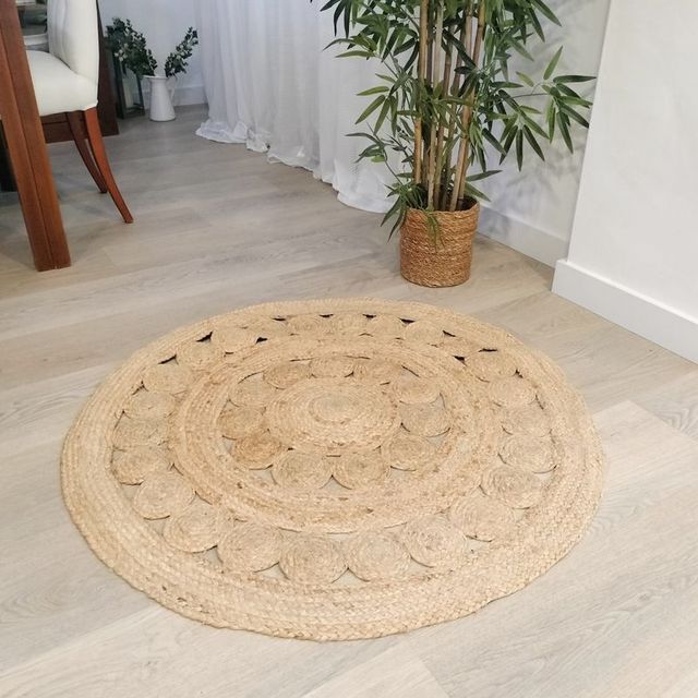 Tapete Redondo de Juta Natural