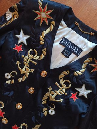 Chaqueta americana blazer raso ESCADA vintage 36