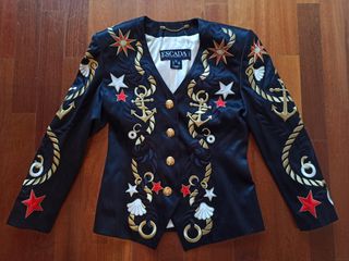 Chaqueta americana blazer raso ESCADA vintage 36
