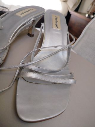 Sandalias plateadas piel,T38