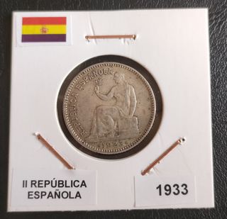 1 Peseta PLATA - 1933 - II República 