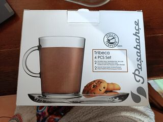 Coppia Mug con piattino porta biscotti