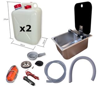 Kit fregadero lavabo pica camper 26x32 con tapa 