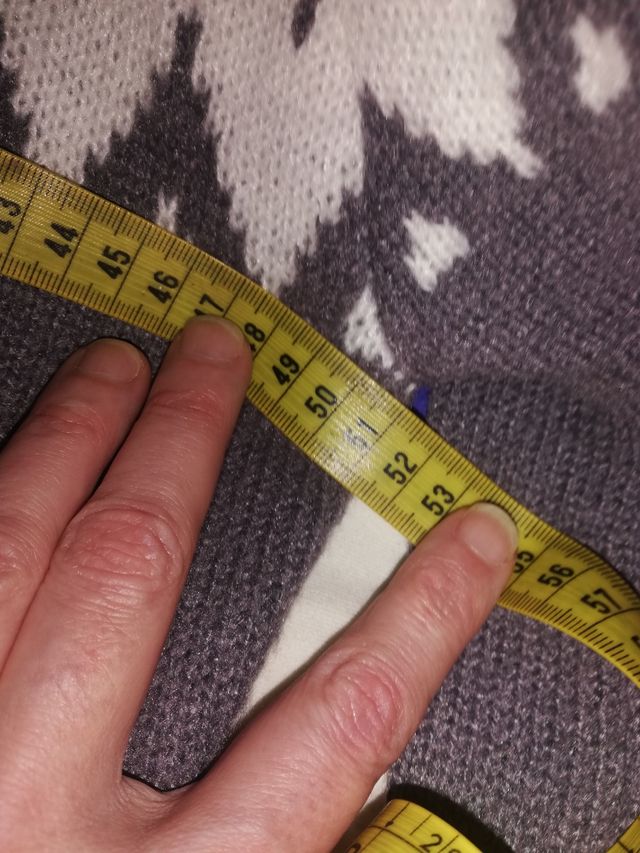 Vestido de lana gris y blanco