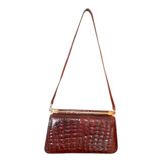 Bolso de cocodrilo auténtico 1950 1960 