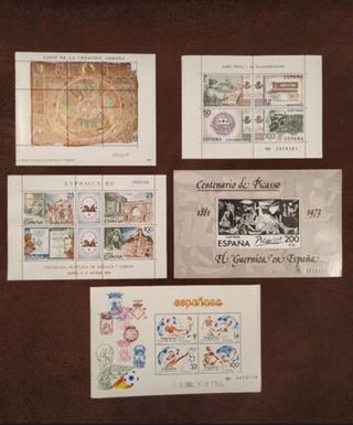 LOTE 5 HOJITAS SELLOS ESPAÑA