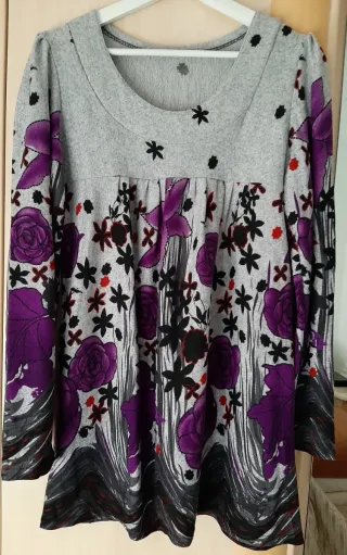 Jersey largo estampado flores mujer