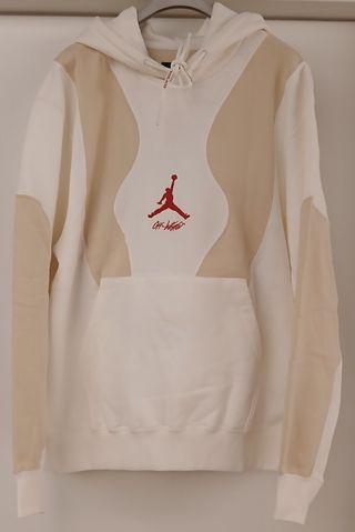 Felpa Bianca Off-White 2021 Hoodie Red Logo Ricamo