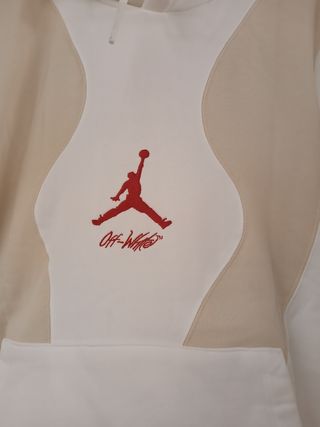 Felpa Bianca Off-White 2021 Hoodie Red Logo Ricamo
