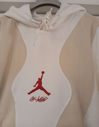 Felpa Bianca Off-White 2021 Hoodie Red Logo Ricamo