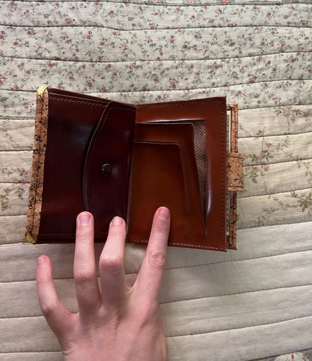 Cartera de corcho y piel vintage