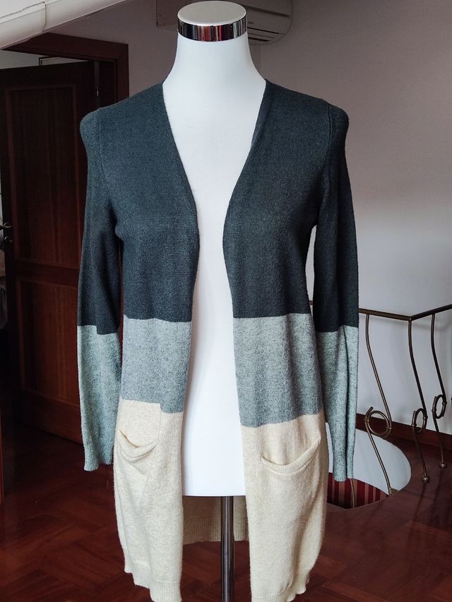 Cardigan donna verde e beige. Only. M