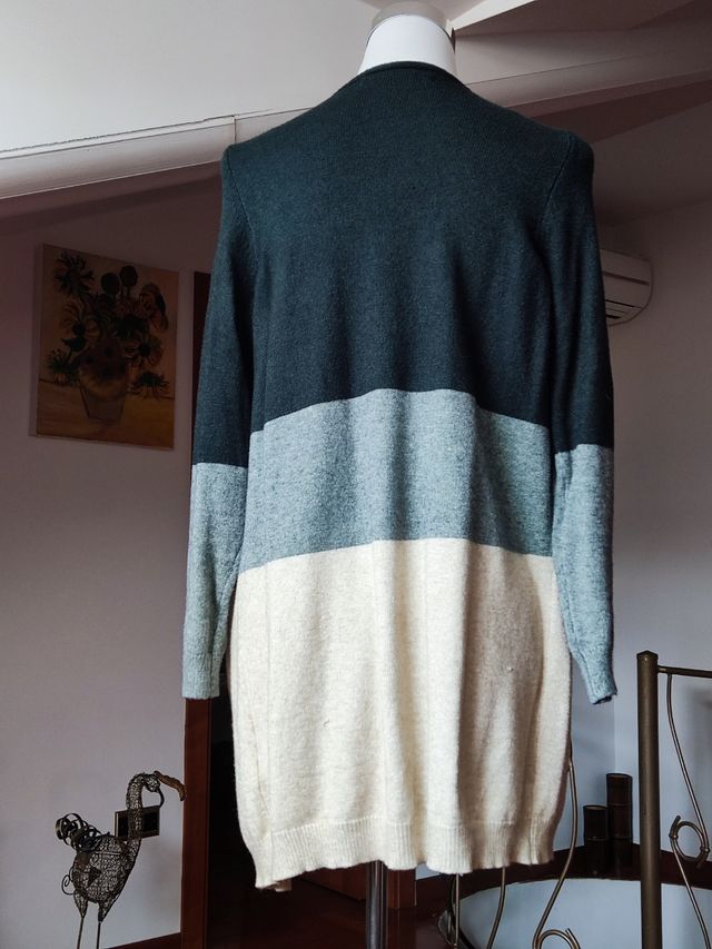 Cardigan donna verde e beige. Only. M