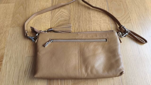 Bolso piel beige  pequeño bandolera