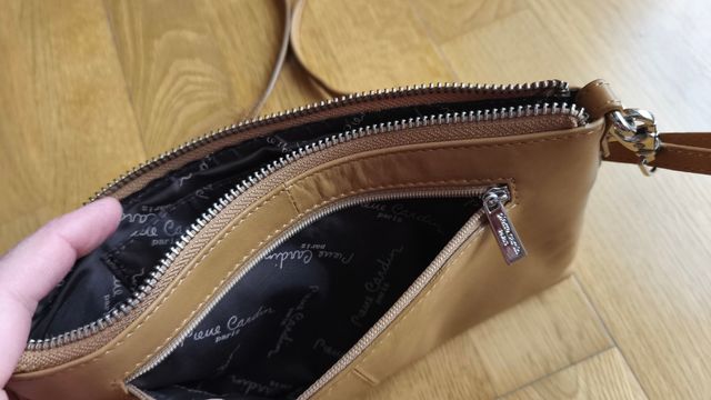 Bolso piel beige  pequeño bandolera