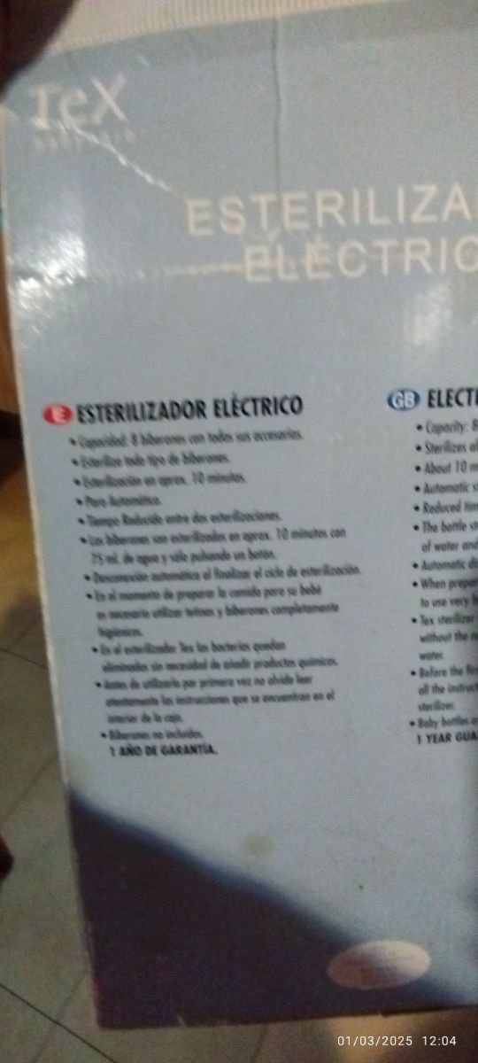 Esterilizador para 8 biberones