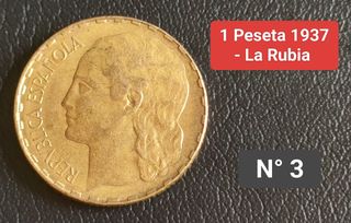 1 Peseta 1937 - La Rubia 