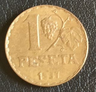 1 Peseta 1937 - La Rubia 