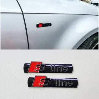 3 X Logotipo insignia emblema para Audi Sline