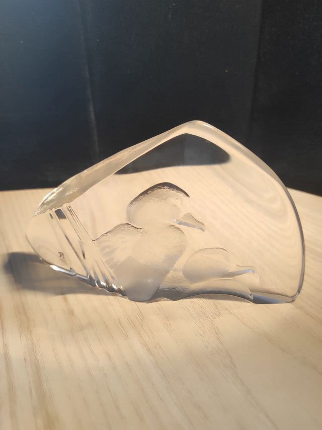 pisapapeles de cristal artístico patitos Mats Jon