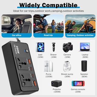 200W Car Power Inversor,24W carga rapida