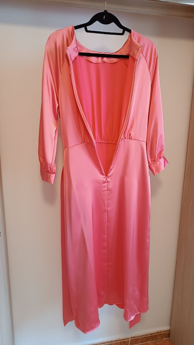 Vestido de fiesta color salmón 