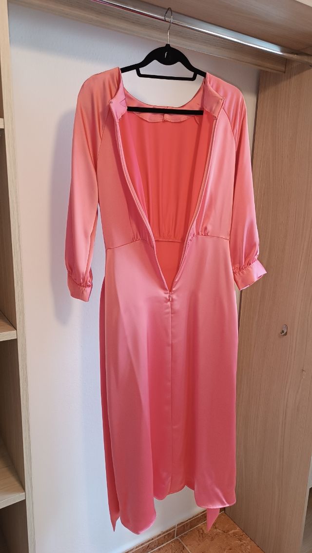 Vestido de fiesta color salmón 