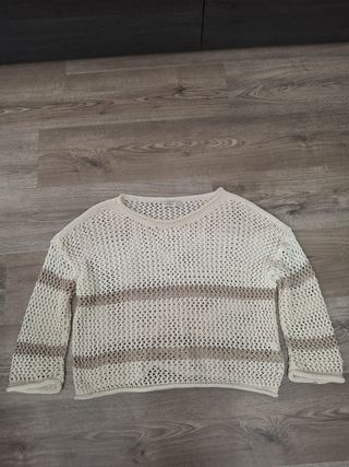 Jersey mujer, calado. Stradivarius. Talla S