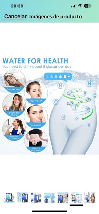 Jarra hidrogenadora de agua