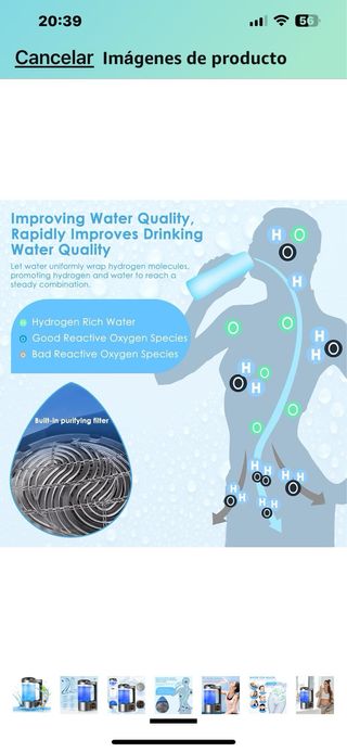 Jarra hidrogenadora de agua