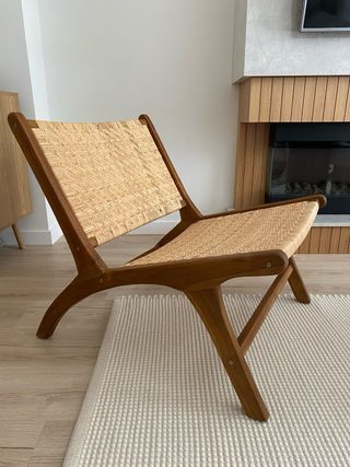 Butaca de ratán y madera de teca