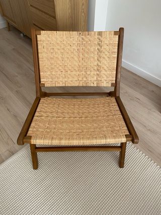 Butaca de ratán y madera de teca