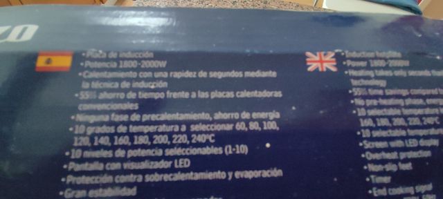 Placa inducción portatil